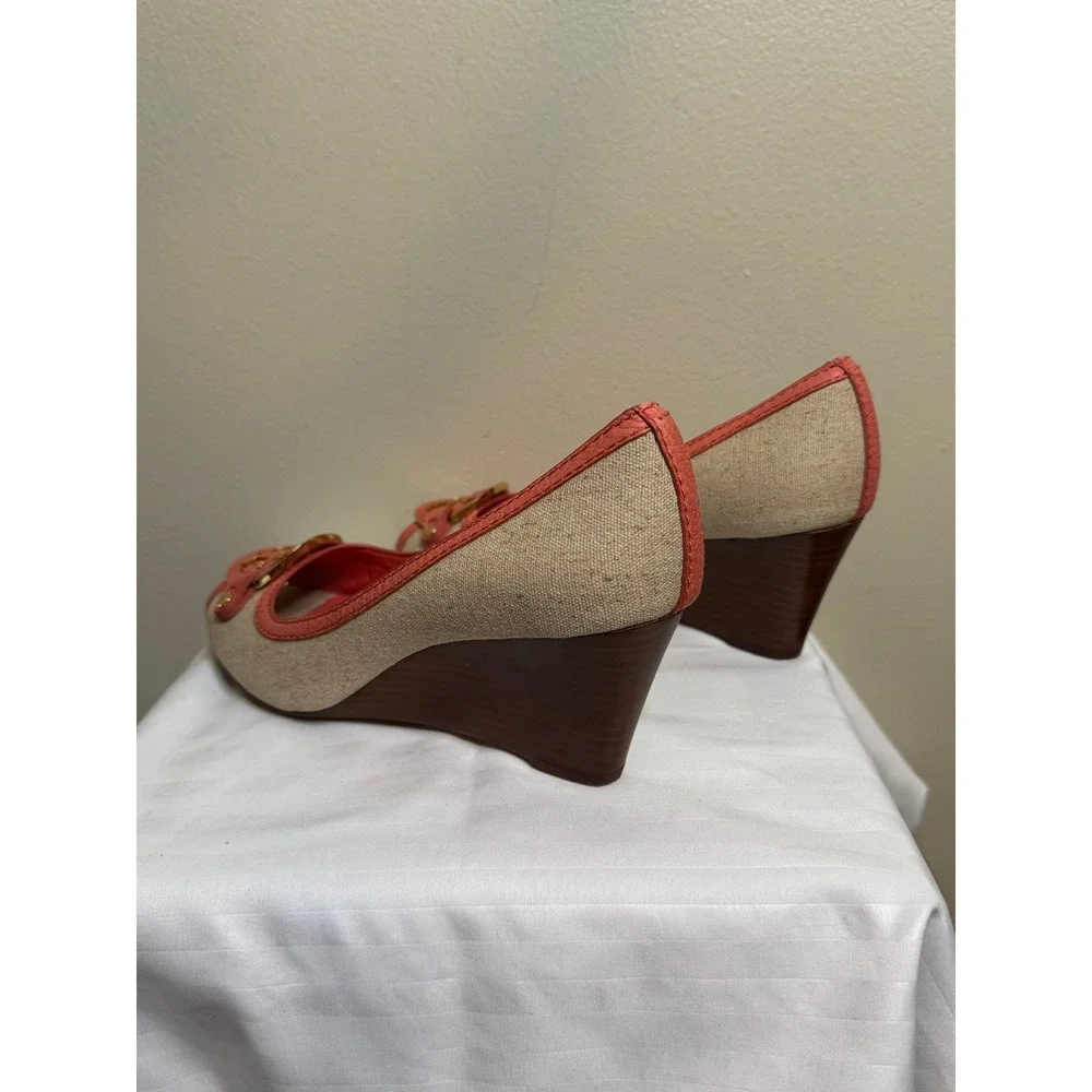 Tory Burch Amanda 65mm Open Toe Wedge Natural Strawberry 12138237 Mens 8